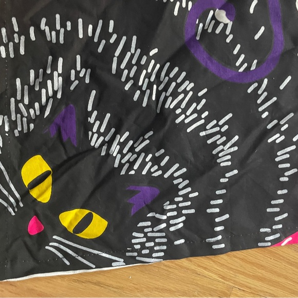 Spooky Halloween square bandana with black cat and witch - Picture 3 of 4